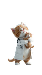 Doctor Kitten V2 Vinyl Car Decal Sticker – Waterproof & UV-Resistant 8"