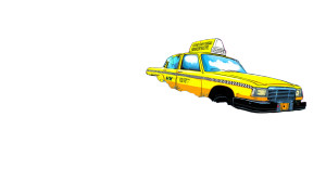 Flying Taxi Graffiti Vinyl Car Decal Sticker – Waterproof & UV-Resistant 8"