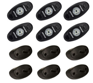 Bright Rigid A-Series Rock Light Kit | 24W LED, Cool White, 6 Pods Bundle