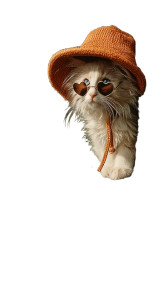 Whimsical Kitten Fashion Vinyl Car Decal Sticker – Waterproof & UV-Resistant 8"