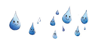 Joyful Raindrop Characters Vinyl Car Decal Sticker – Waterproof & UV-Resistant 8"
