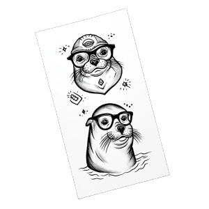 Nerd Seal Tattoos Vinyl Car Decal Sticker – Waterproof & UV-Resistant 8"