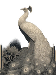 Art Nouveau Peacock V2 Vinyl Car Decal Sticker – Waterproof & UV-Resistant 8"