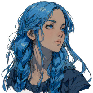 Blue Haired Girl V4 Vinyl Car Decal Sticker – Waterproof & UV-Resistant 8"