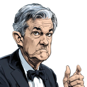 Cartoon Jerome Powell Vinyl Car Decal Sticker – Waterproof & UV-Resistant 8"