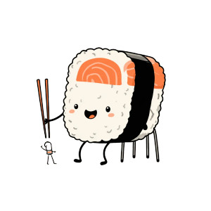 Giant Sushi Roll Vinyl Car Decal Sticker – Waterproof & UV-Resistant 8"