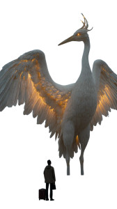 Korean Crane Guardian Vinyl Car Decal Sticker – Waterproof & UV-Resistant 8"