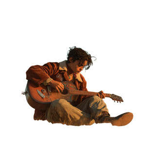 Guitar Playing Man Vinyl Car Decal Sticker – Waterproof & UV-Resistant 8"