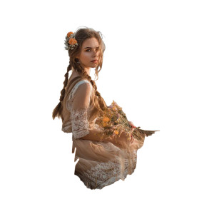 Girl In Wheat Field Vinyl Car Decal Sticker – Waterproof & UV-Resistant 8"