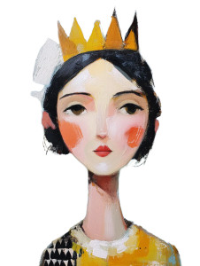 Whimsical Queen Portrait Vinyl Car Decal Sticker – Waterproof & UV-Resistant 8"