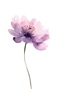 Purple Flower Art Vinyl Car Decal Sticker – Waterproof & UV-Resistant 8"