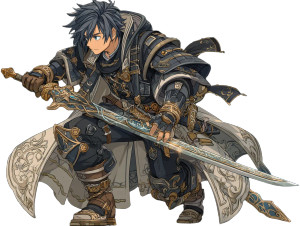 Dark Blue Swordsman Vinyl Car Decal Sticker – Waterproof & UV-Resistant 8"