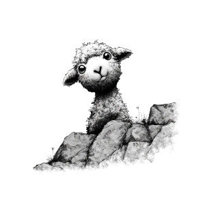 Lichen Baby Sheep Vinyl Car Decal Sticker – Waterproof & UV-Resistant 8"