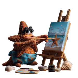 Starfish Artist Vinyl Car Decal Sticker – Waterproof & UV-Resistant 8"