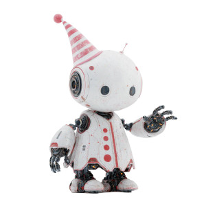 Cute 3D Robot Clown Vinyl Car Decal Sticker – Waterproof & UV-Resistant 8"