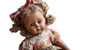 Vintage Eerie Doll Vinyl Car Decal Sticker – Waterproof & UV-Resistant 8"