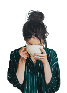 Elegant Coffee Moment V4 Vinyl Car Decal Sticker – Waterproof & UV-Resistant 8"