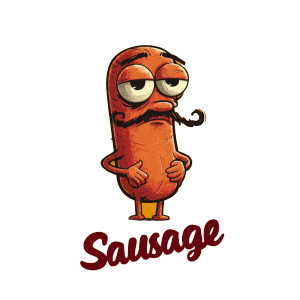 Sausage Icon Vinyl Car Decal Sticker – Waterproof & UV-Resistant 8"