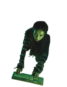 Androgynous Alien Model Vinyl Car Decal Sticker – Waterproof & UV-Resistant 8"