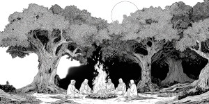 Druids Ritual Fire Vinyl Car Decal Sticker – Waterproof & UV-Resistant 8"