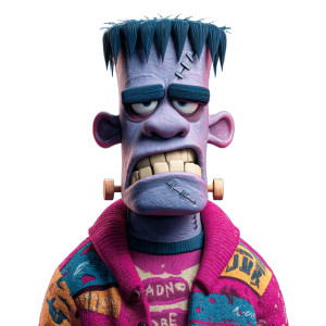 Cute Frankenstein Avatar Vinyl Car Decal Sticker – Waterproof & UV-Resistant 8"