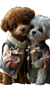 Joyful Poodle And Maltese Vinyl Car Decal Sticker – Waterproof & UV-Resistant 8"