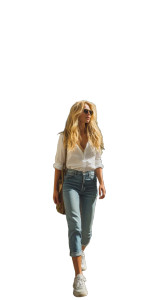 Stylish Blonde Woman V8 Vinyl Car Decal Sticker – Waterproof & UV-Resistant 8"