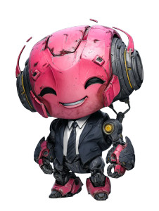 Friendly Robot Mascot V2 Vinyl Car Decal Sticker – Waterproof & UV-Resistant 8"