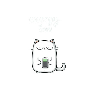 Sleepy Cat Battery Vinyl Car Decal Sticker – Waterproof & UV-Resistant 8"