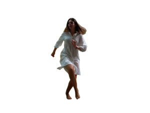 Woman In Hurry Vinyl Car Decal Sticker – Waterproof & UV-Resistant 8"