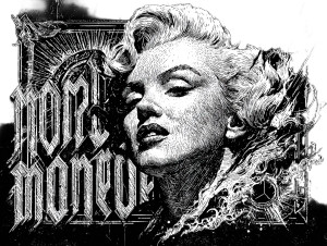 Futuristic Marilyn Portrait V2 Vinyl Car Decal Sticker – Waterproof & UV-Resistant 8"