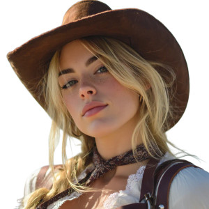 Beautiful Blonde Cowgirl Vinyl Car Decal Sticker – Waterproof & UV-Resistant 8"