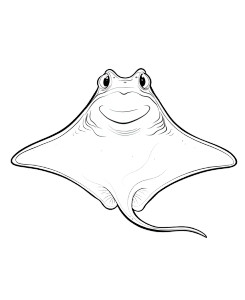 Cartoon Stingray Outline Vinyl Car Decal Sticker – Waterproof & UV-Resistant 8"