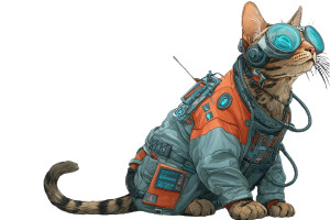 Space Cat V14 Vinyl Car Decal Sticker – Waterproof & UV-Resistant 8"