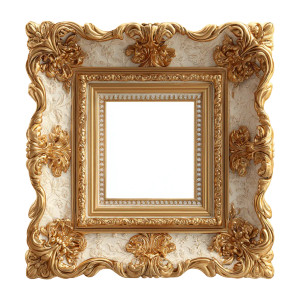 Ornate Gold Frame V6 Vinyl Car Decal Sticker – Waterproof & UV-Resistant 8"