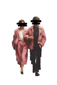 Pixelated Couple Portrait Vinyl Car Decal Sticker – Waterproof & UV-Resistant 8"