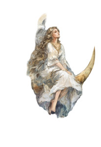 Moon Goddess Art V2 Vinyl Car Decal Sticker – Waterproof & UV-Resistant 8"