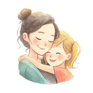 Mother And Daughter Hug V3 Vinyl Car Decal Sticker – Waterproof & UV-Resistant 8"