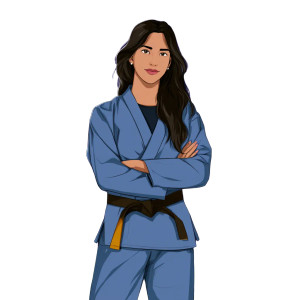 Ghibli-Style Jiujitsu Girl Vinyl Car Decal Sticker – Waterproof & UV-Resistant 8"