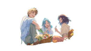 Anime Picnic Scene Vinyl Car Decal Sticker – Waterproof & UV-Resistant 8"