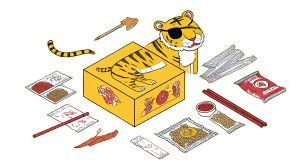 Cartoon Tiger Mascot Vinyl Car Decal Sticker – Waterproof & UV-Resistant 8"