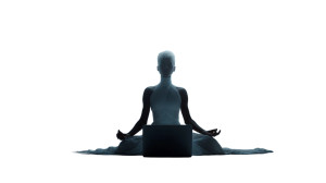 Futuristic Meditating Woman V2 Vinyl Car Decal Sticker – Waterproof & UV-Resistant 8"
