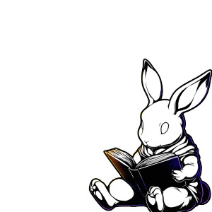 Reading Rabbit Vinyl Car Decal Sticker – Waterproof & UV-Resistant 8"