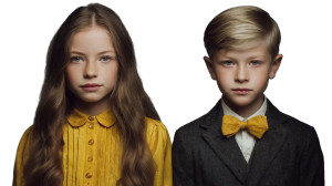 Children In Attire Vinyl Car Decal Sticker – Waterproof & UV-Resistant 8"