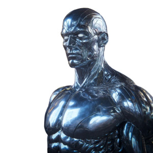 Silver Surfer Times Square Vinyl Car Decal Sticker – Waterproof & UV-Resistant 8"