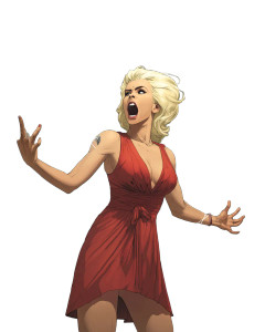 Pamela Anderson Shouting Vinyl Car Decal Sticker – Waterproof & UV-Resistant 8"
