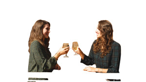 Women Clinking Glasses Vinyl Car Decal Sticker – Waterproof & UV-Resistant 8"