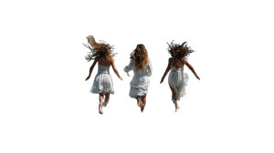 Girls Running Beach Vinyl Car Decal Sticker – Waterproof & UV-Resistant 8"