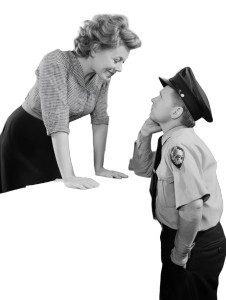 Giant Teacher And Policeman Vinyl Car Decal Sticker – Waterproof & UV-Resistant 8"