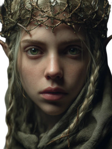 Elven Queen Portrait V6 Vinyl Car Decal Sticker – Waterproof & UV-Resistant 8"